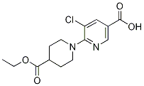 5-chloro-6-[4-(ethoxycarbonyl)piperidino]nicotinic acid Structure