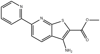 3-アミノ-6-(2-ピリジニル)チエノ-[2,3-B]ピリジン-2-カルボン酸メチル 化学構造式
