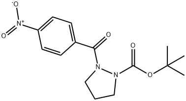 2-(4-硝基苯甲酰基)吡唑烷-1-羧酸叔丁酯 结构式