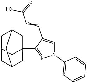 (2E)-3-[3-(1-adamantyl)-1-phenyl-1H-pyrazol-4-yl]acrylic acid Struktur