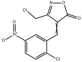 (4E)-3-(chloromethyl)-4-(2-chloro-5-nitrobenzylidene)isoxazol-5(4H)-one Struktur