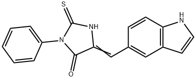 (5E)-5-(1H-indol-5-ylmethylene)-2-mercapto-3-phenyl-3,5-dihydro-4H-imidazol-4-one Structure