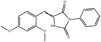 (5E)-5-(2,4-dimethoxybenzylidene)-2-mercapto-3-phenyl-3,5-dihydro-4H-imidazol-4-one Structure