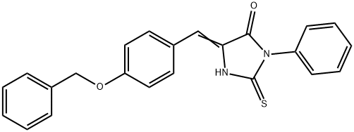 (5E)-5-[4-(benzyloxy)benzylidene]-2-mercapto-3-phenyl-3,5-dihydro-4H-imidazol-4-one Structure
