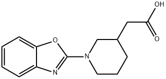 [1-(1,3-benzoxazol-2-yl)piperidin-3-yl]acetic acid Struktur