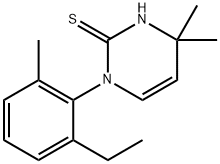 1-(2-ethyl-6-methylphenyl)-4,4-dimethyl-1,4-dihydropyrimidine-2-thiol Struktur