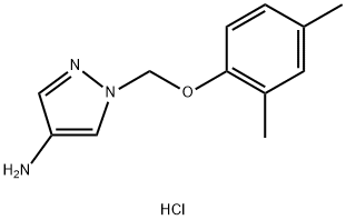 1-((2,4-二甲基苯氧基)甲基)-1H-吡唑-4-胺盐酸盐, 1049764-63-7, 结构式