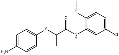 2-[(4-アミノフェニル)チオ]-N-(5-クロロ-2-メトキシフェニル)プロパンアミド 化学構造式