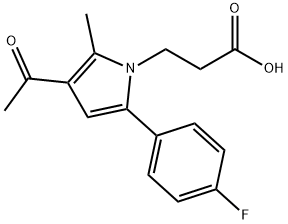 3-[3-乙酰基-5-(4-氟苯基)-2-甲基-1H-吡咯-1-基]丙酸, 913837-60-2, 结构式