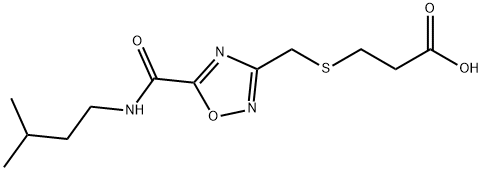 3-{[(5-{[(3-methylbutyl)amino]carbonyl}-1,2,4-oxadiazol-3-yl)methyl]thio}propanoic acid Structure