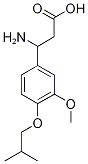 3-アミノ-3-(4-イソブトキシ-3-メトキシフェニル)プロパン酸 化学構造式