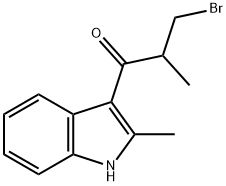 3-bromo-2-methyl-1-(2-methyl-1H-indol-3-yl)propan-1-one Structure
