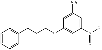 3-nitro-5-[(3-phenylpropyl)thio]aniline 化学構造式