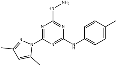 4-(3,5-dimethyl-1H-pyrazol-1-yl)-6-hydrazino-N-(4-methylphenyl)-1,3,5-triazin-2-amine Structure