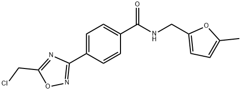 4-[5-(chloromethyl)-1,2,4-oxadiazol-3-yl]-N-[(5-methyl-2-furyl)methyl]benzamide Structure