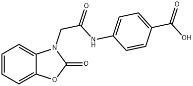 4-{[(2-oxo-1,3-benzoxazol-3(2H)-yl)acetyl]amino}benzoic acid Structure