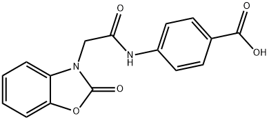 4-[2-(2-氧代-苯并恶唑-3-基)-乙酰基氨基]-苯甲酸,701238-10-0,结构式