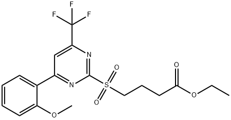 ethyl 4-{[4-(2-methoxyphenyl)-6-(trifluoromethyl)pyrimidin-2-yl]sulfonyl}butanoate Struktur