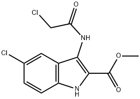 5-クロロ-3-[(クロロアセチル)アミノ]-1H-インドール-2-カルボン酸メチル 化学構造式