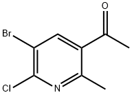 1-(5-ブロモ-6-クロロ-2-メチル-3-ピリジニル)-1-エタノン 化学構造式