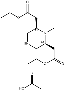 Diethyl 2,2'-[(2R,6S)-1-methylpiperazine-2,6-diyl]diacetate acetic acid Struktur
