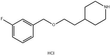 4-{2-[(3-Fluorobenzyl)oxy]ethyl}piperidinehydrochloride Struktur