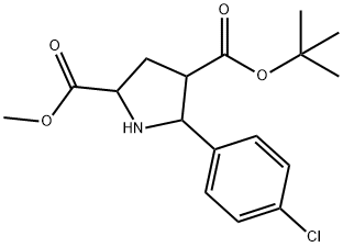 4-(tert-Butyl) 2-methyl (2R,4R,5S)-5-(4-chloro-phenyl)tetrahydro-1H-pyrrole-2,4-dicarboxylate Struktur