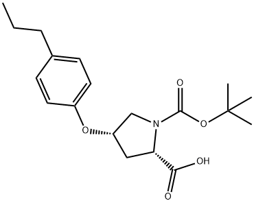 (2S,4S)-1-(tert-Butoxycarbonyl)-4-(4-propyl-phenoxy)-2-pyrrolidinecarboxylic acid|
