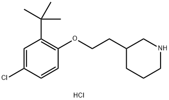 3-{2-[2-(tert-Butyl)-4-chlorophenoxy]-ethyl}piperidine hydrochloride Struktur