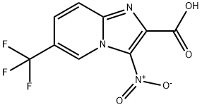 3-Nitro-6-(trifluoromethyl)imidazo[1,2-a]pyridine-2-carboxylic acid 化学構造式