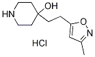 4-[2-(3-Methyl-isoxazol-5-yl)-ethyl]-piperidin-4-ol hydrochloride 化学構造式