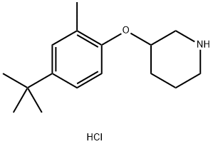 3-[4-(tert-Butyl)-2-methylphenoxy]piperidinehydrochloride Struktur