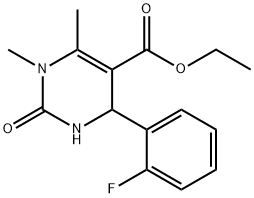 4-(2-フルオロフェニル)-1,6-ジメチル-2-オキソ-1,2,3,4-テトラヒドロ-5-ピリミジンカルボン酸エチル 化学構造式