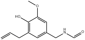 (3-アリル-4-ヒドロキシ-5-メトキシベンジル)ホルムアミド 化学構造式