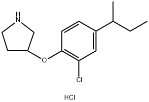 3-[4-(sec-Butyl)-2-chlorophenoxy]pyrrolidinehydrochloride Struktur