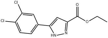 1H-pyrazole-5-carboxylic acid, 3-(3,4-dichlorophenyl)-, et Struktur