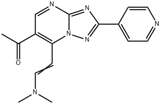 1-{7-[(E)-2-(Dimethylamino)vinyl]-2-pyridin-4-yl-[1,2,4]triazolo[1,5-a]pyrimidin-6-yl}ethanone Struktur