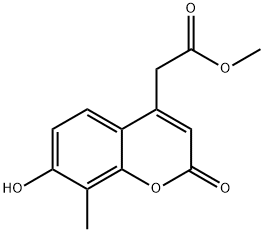 Methyl (7-hydroxy-8-methyl-2-oxo-2H-chromen-4-yl)-acetate 化学構造式