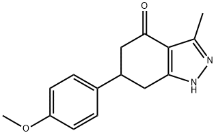 6-(4-甲氧苯基)-3-甲基-2,5,6,7-四氢吲唑-4-酮, 886158-56-1, 结构式