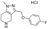 3-[(4-Fluorophenoxy)methyl]-1-methyl-4,5,6,7-tetra hydro-1H-pyrazolo[4,3-c]pyridine hydrochloride Struktur