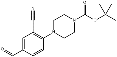 tert-Butyl 4-(2-cyano-4-formylphenyl)piperazine-1-carboxylate Structure