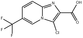 3-氯-6-(三氟甲基)咪唑并[1,2-A]吡啶-2-羧酸 结构式