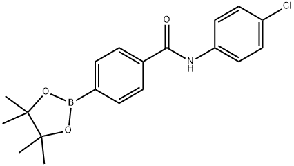 N-(4-Chloro-phenyl)-4-(4,4,5,5-tetramethyl-[1,3,2]dioxaborolan-2-yl)-benzamide Struktur