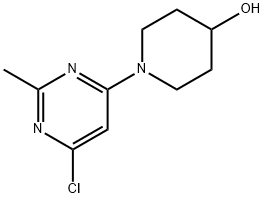 1-(6-クロロ-2-メチルピリミジン-4-イル)-4-ヒドロキシピペリジン 化学構造式
