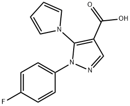 1-(4-氟苯基)-5-(1-吡咯基)-1H-吡唑-4-甲酸, 1015873-61-6, 结构式