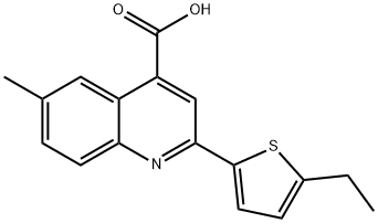 2-(5-乙基噻吩-2-基)-6-甲基-喹啉-4-羧酸, 438216-59-2, 结构式