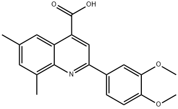 2-(3,4-ジメトキシフェニル)-6,8-ジメチルキノリン-4-カルボン酸 化学構造式
