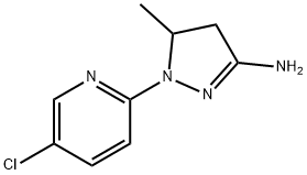 1-(5-クロロ-2-ピリジニル)-5-メチル-4,5-ジヒドロ-1H-ピラゾール-3-アミン 化学構造式