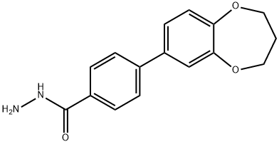 4-(3,4-dihydro-2H-1,5-benzodioxepin-7-yl)benzenecarbohydrazide 化学構造式