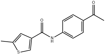 N-(4-乙酰苯基)-5-甲基-噻吩-3-甲酰胺, 895920-84-0, 结构式